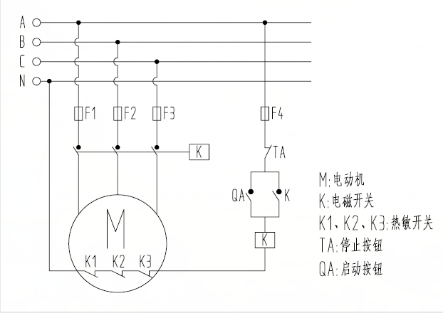 皖南电机：热敏开关控制保护原理图